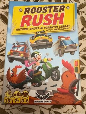 Rooster Rush Family Board Game by Mayday Games - Blue & Yellow